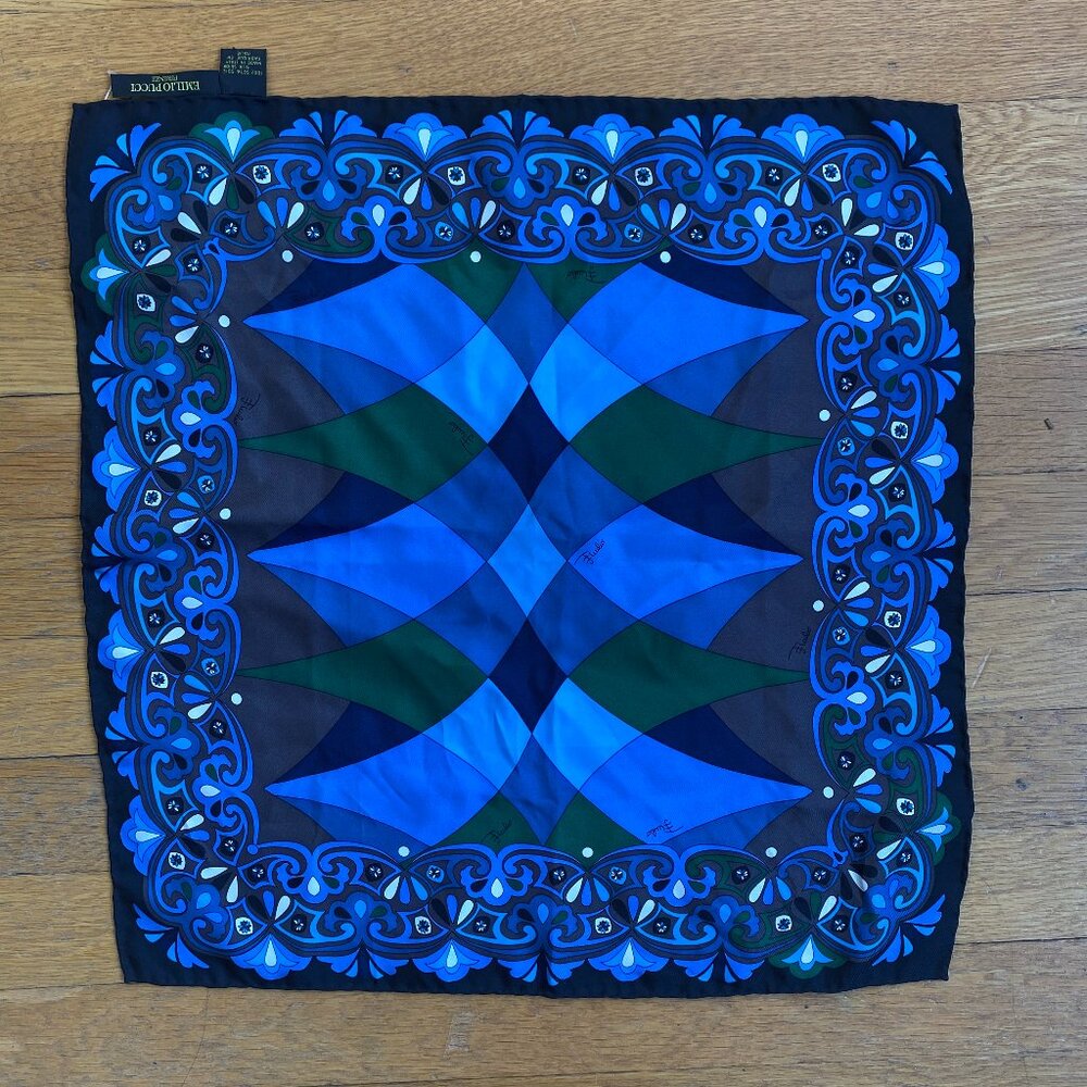 Emilio Pucci Blue Silk Scarf – Luxury Accessory
